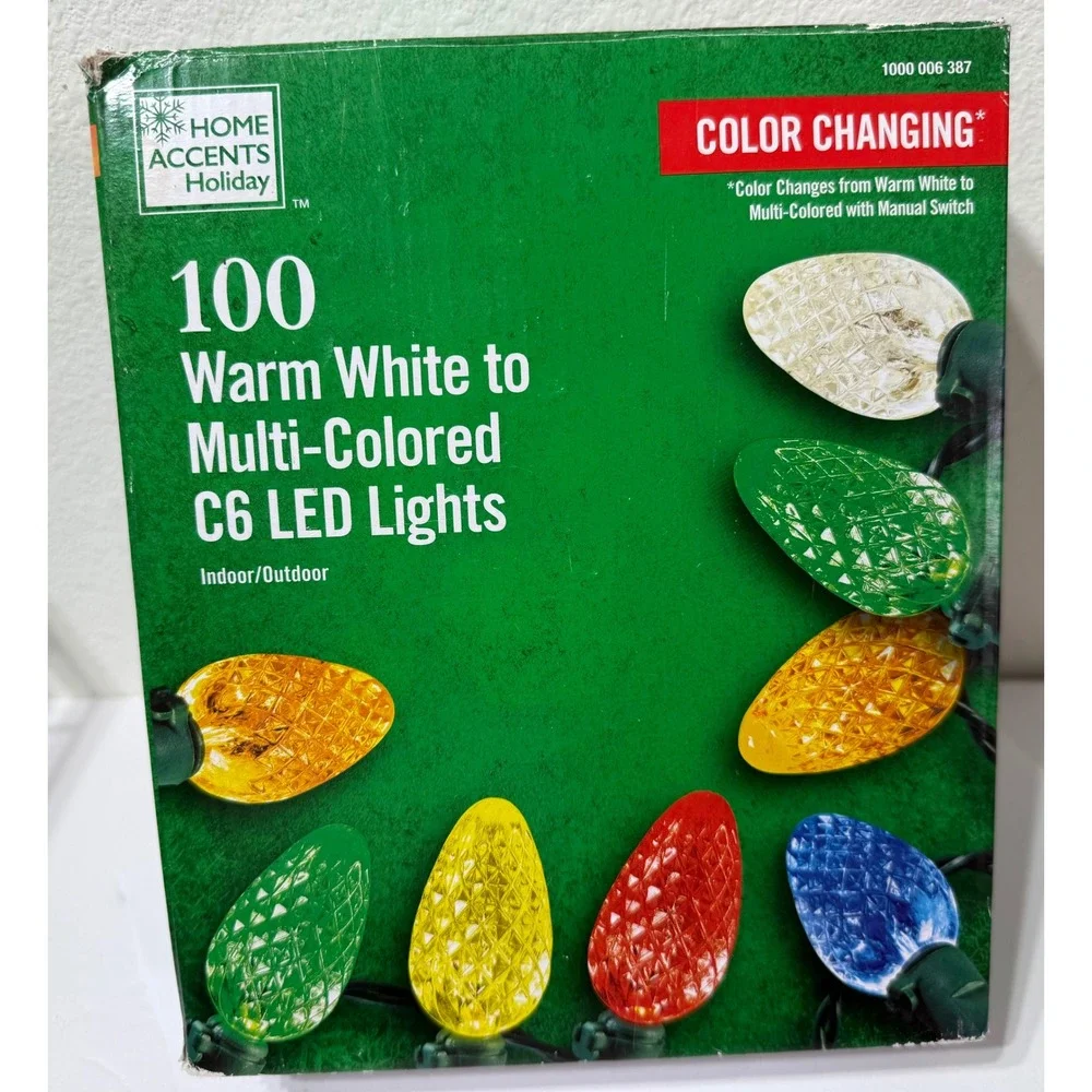 Home Accents Holiday 100 C6 LED Lights Warm White to Multi-Color TY-100FC6-WWM
